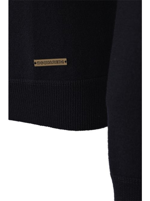 Maglia in lana con inserto a V Blu DSQUARED2 | S74HA1564 D13133477